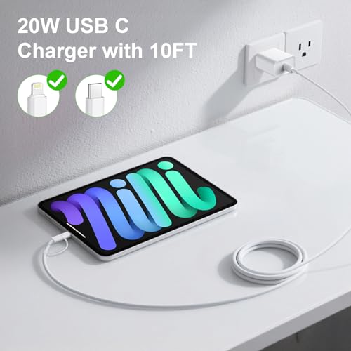 Premium i Phone 16 & 15 Fast Charge Power Pack: Trio of 20 W USB-C Adapters with 10 FT Lightning Cable for Ultra-Fast Charging – Compatible with i Phone 16/16 Plus/Pro/Pro Max, 15/15 Pro/Pro Max, 14, 13, 12 – Essential Mobile Charging Solution for On-the-Go Users