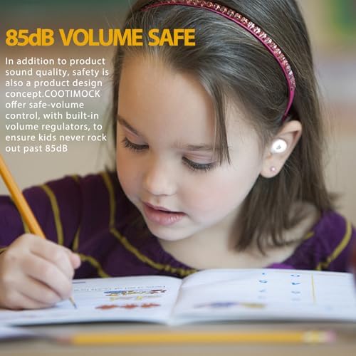 Penguins Kids Bluetooth Headphones – Safe 85 d B Volume Limited Earbuds with 30-Hour Playtime, Waterproof Touch Control for Small Ears – Ideal for School, Travel, and Home Use with Superior Device Compatibility and Child-Friendly Design