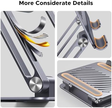 UGREEN Premium Adjustable Aluminum Tablet Stand Holder – Dynamic Multi-Angle Desk Accessory for i Pad Pro, Air, Mini, and Smartphones – Dual Rod Engineering for Unmatched Stability – Perfect for Home Office and Enhanced Productivity – Transform Your Viewing and Work Experience