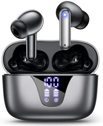 ZIUTY 2025 Wireless Earbuds – 50-Hour Playtime Bluetooth 5.3 Headphones with Deep Bass for HD Stereo Sound, IPX5 Waterproof for Active Lifestyles, Ergonomic Fit with Built-in Mic for Seamless i Phone & Android Connectivity – Elevate Your Audio Journey