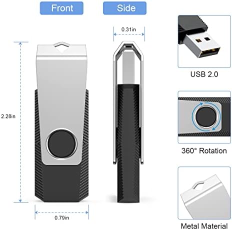 Colorful 5-Pack 64 GB USB Flash Drives by Aiibe – Versatile Data Storage Solution with Enhanced Speed and Compatibility – Stylish and Portable Thumb Drives in Black, Red, Cyan, Green, and Purple for Easy File Organization and Backup
