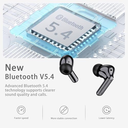 Premium Bluetooth 5.4 Noise Cancelling Earbuds – Hi-Fi Stereo Wireless Earphones with 40-Hour Playtime, 4 ENC Mics for Crystal Clear Calls, IP7 Waterproof Design, and Elegant White Finish with Smart LED Indicators for Ultimate Comfort and Style