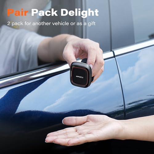 Dual Pack Magnetic Car Phone Holder – APPS2 Super Strong Adhesive Dashboard Mount for i Phone & Samsung – Ultimate Stability & Seamless Connectivity for Safe Driving – Effortless Installation & Enhanced Compatibility for All Smartphones – Designed for Modern Drivers