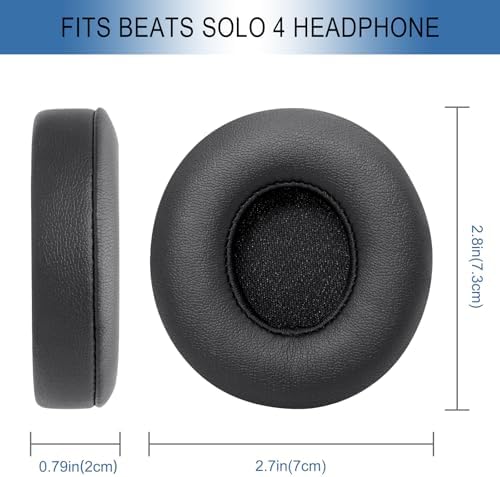 Transform Your Audio Experience: GEVO Premium Replacement Ear Pads for Beats Solo 4 – Soft Protein Leather for Ultimate Comfort, Enhanced Noise Isolation & Secure Fit (Black) – Ideal for Long Listening Sessions and Durable Use