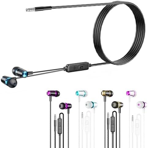 High-Performance Wired Earbuds with Microphone – 5-Pack Heavy Bass Headphones for Ultimate Sound Clarity | 3.5 mm Jack Earphones by Kirababy – Comfortable, Durable, and Versatile for Workouts, Commuting, and Home Use