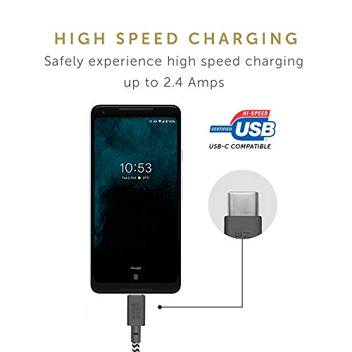 Native Union Belt Cable XL 10 ft USB-C to USB-A – Ultra-Durable Charging Solution with Leather Organizer for i Phone 16, Samsung Galaxy Z Fold 6, Pixel 9 Pro & More – Maximize Speed & Style with Tangle-Free Design