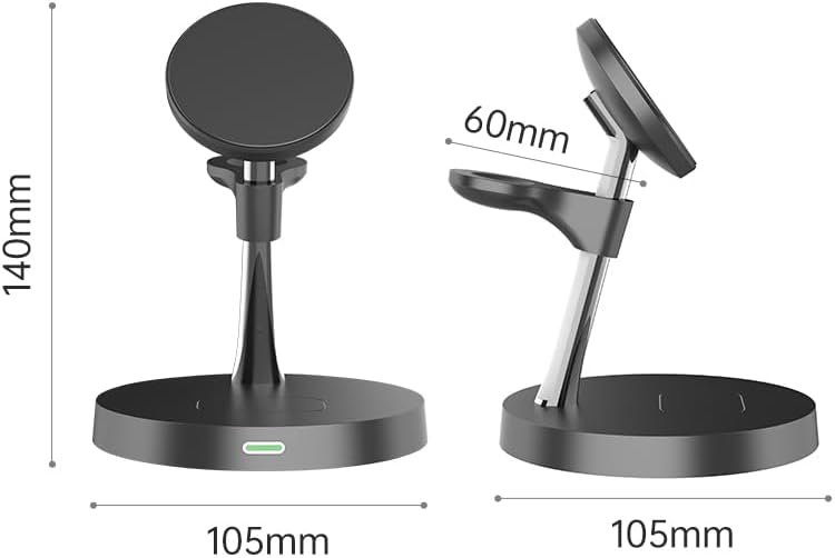 Versatile 3-in-1 Wireless Charging Station for Apple Devices – Fast 15 W Magnetic Charger for i Phone 15/14/13, Apple Watch & Air Pods – Travel-Friendly Dock with Enhanced Compatibility & Safety Features – Sleek White Design for Home or Office Use