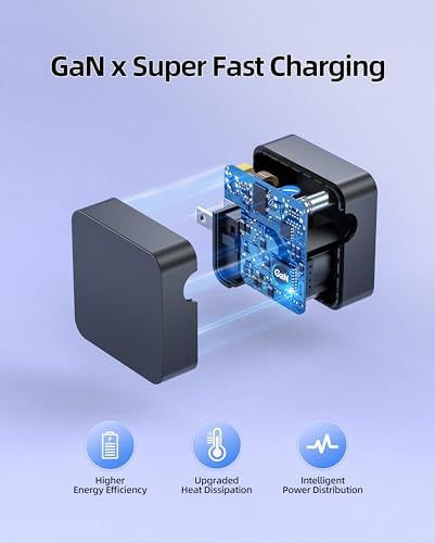 Compact Ga N Charger for Asus Laptops – Ultra Lightweight 65 W Fast Charging with Universal USB-C & Round Connectors – 40% Smaller Design, 7.5 ft Extended Cable, Certified Safety Standards, Versatile Compatibility for All Asus Models – Perfect for On-the-Go Charging