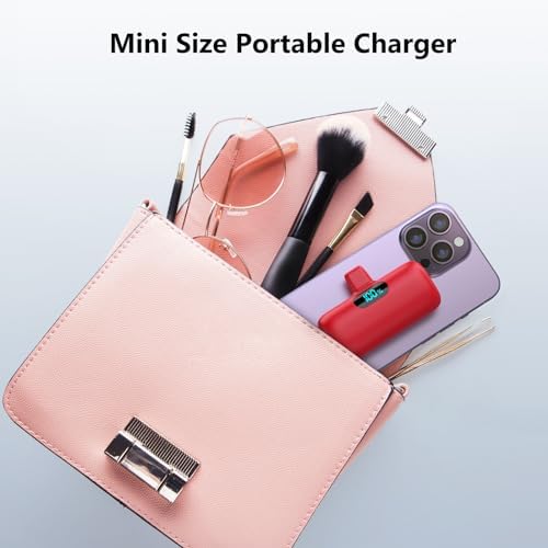 Ultra-Compact 5000 m Ah USB-C Power Bank – Fast Charging Mini Portable Charger with Built-in Connector & LCD Display – Perfect for i Phone 15, i Pad Pro, and Android Devices – Lightweight and Travel-Friendly Power Solution for On-the-Go Connectivity