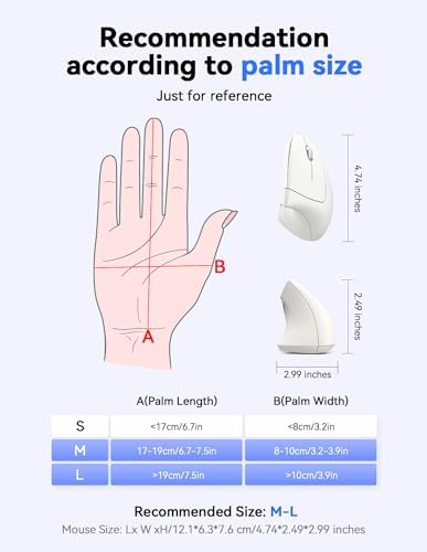 TECKNET Wireless Vertical Mouse – 4800 DPI Ergonomic Design for Ultimate Comfort & Precision, Adjustable DPI Levels for Seamless Navigation, Silent Clicks & 2.4 GHz Technology for Laptops, Desktops & Mac – Ideal Carpal Tunnel Relief Accessory