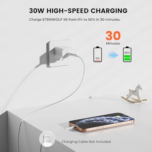 ETENWOLF 30 W USB-C Wall Charger – Ultra-Fast Power Adapter for i Phone 16/15, Galaxy, i Pad & More – Compact and Versatile with Advanced Safety Features for All Your Devices