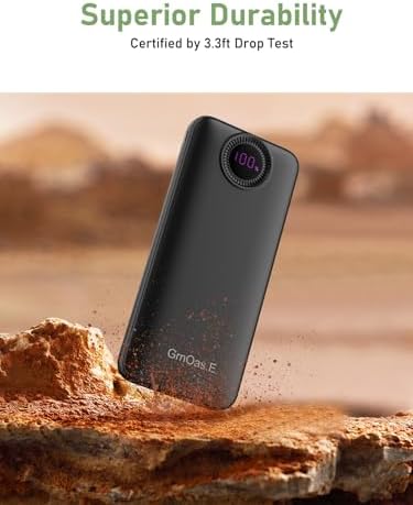 Compact 10,000 m Ah Power Bank – Fast Charging Portable Charger with Dual USB-C Compatibility for i Phone 16, Samsung, and Android Devices – Sleek Black Design for Ultimate Travel Convenience and Enhanced Device Performance