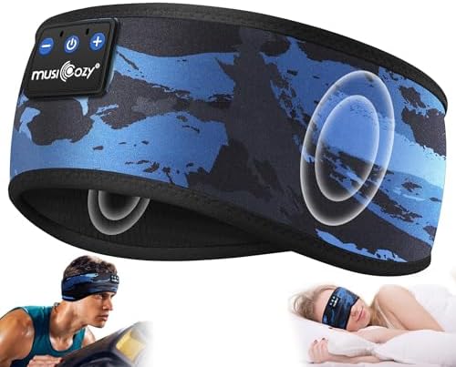 MUSICOZY Bluetooth 5.4 Sleep Headband Headphones – Ultimate Wireless Comfort for Sleep, Workouts, and Travel – The Perfect Gift for Active Lifestyles with Rapid Pairing and Sweatproof Design