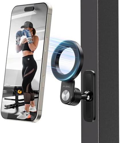 Revolutionize Your Fitness Routine with the A2 C Foldable Arm Magnetic Phone Holder for Mag Safe – Effortlessly Adjustable 360° Gym Mount for i Phone 12-16 Series – Secure Dual Magnet Design, Hands-Free Convenience for Workouts, Portable and Easy to Store