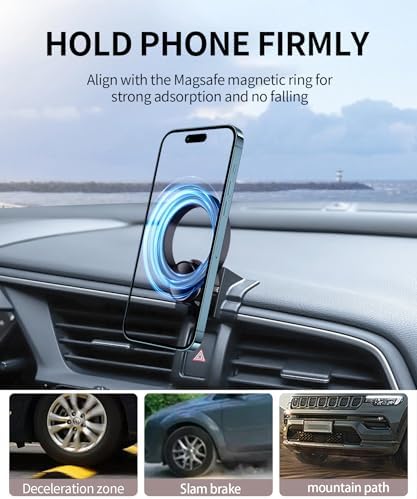 Maser Weller Premium Car Phone Holder for 2016-2021 Honda Civic – Mag Safe Compatible Air Vent Mount for 4-7 Inch Smartphones, Hands-Free Design for Enhanced Safety and Convenience, Effortless Installation and Sleek Aesthetic