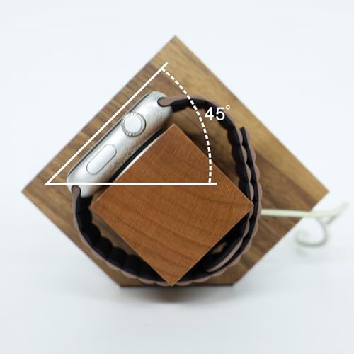 Transform Your Charging Setup with Our Elegant Black Walnut Dual i Watch Dock – Premium Stand for Apple Watch Ultra 2, SE, Series 10-1 (38-49 mm) – Chic Acrylic & Wood Fusion with Anti-Slip Base for Reliable Charging – Optimize Your Space with a Dual Device Charging Station Tailored for Apple Watch Aficionados and Tech Lovers.