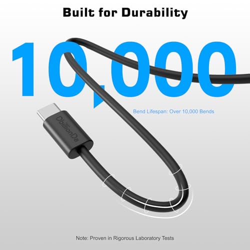 Elevate Your Device Connectivity with the Dbillion Da 10 ft USB C Cable – 90° Right-Angle Connector for Unmatched Comfort in Gaming and Multitasking, 60 W Rapid Charging & High-Speed Data Transfer Compatible with i Phone 15, Galaxy S23, Mac Book Pro & More! Durable Flexibility for Everyday Use!