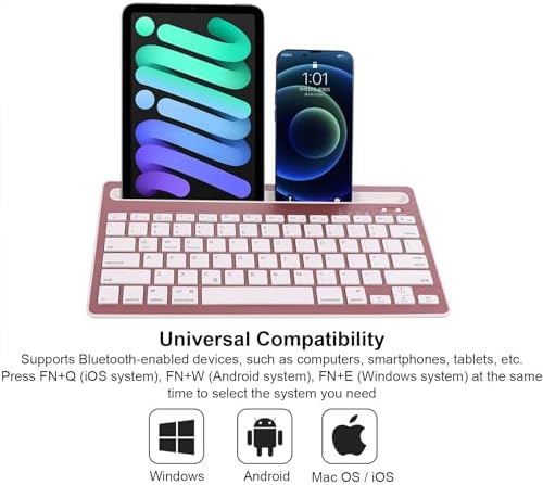 Elevate Your Typing Experience with the CHUYI Wireless Bluetooth Keyboard – Slim, Portable, and Multi-Device Compatible for i Pad, Tablet, and PC – Rechargeable with Quiet Keys and Integrated Stand Slot for Effortless Productivity