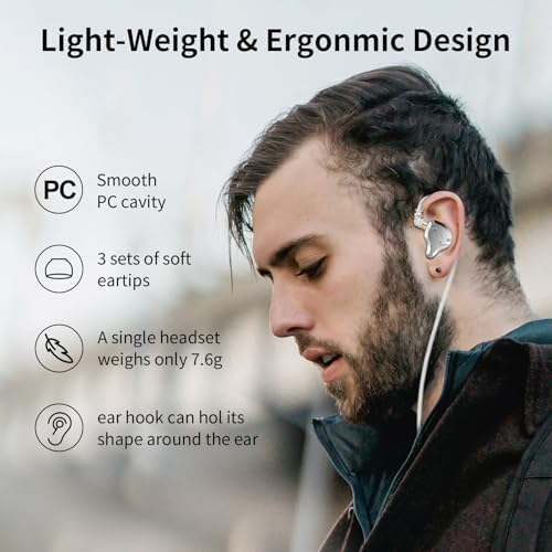 KZ ZS10 Pro Wired Gaming Earbuds – Premium 4 BA + 1 DD IEM Headphones with Microphone, Ergonomic Design for Extended Comfort, Detachable 2 PIN Cable for Versatile Compatibility, One-Button Control, Superior Sound Quality for Gamers and Audiophiles, Sleek Black Finish, Ideal for Immersive Audio Experiences