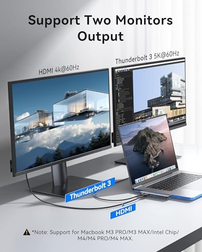 Unlock Your Mac Book’s Full Potential with the Premium 8-in-2 USB C Hub HDMI Adapter – Ultimate Thunderbolt 3 & 10 G USB Data Ports, Stunning 4 K Output, and Sleek Compact Design for 2018-2025 Mac Book Pro & Air Models – Effortless Connectivity, Fast Transfers, and Seamless Streaming for Professionals on the Go!