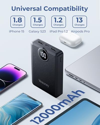 Ultimate 12000 m Ah Heated Vest Battery Pack – High-Capacity 5 V 2 A Power Bank for Heated Clothing, Jackets, and Blankets with LED Indicator – Lightweight, Rechargeable, and Efficient Power Source for Outdoor Comfort and Versatility