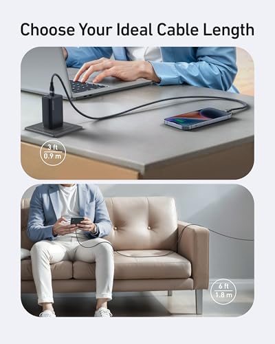 Anker Upcycled-Braided USB C to Lightning Charging Cable – 3 FT Ultra-Fast Charging Cord for i Phone 14/13/12/11 Series – Eco-Friendly, High-Speed Power Delivery with MFi Certification for Seamless Device Compatibility