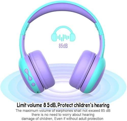 Gorsun Kids’ Purple Cat Ear Bluetooth Headphones – Safe Over-Ear Wireless Headset with 85 d B Volume Limiting, 40-Hour Battery Life, Built-in Microphone, and Bluetooth 5.3 for Toddlers and Young Children – Ideal for Music, Learning, and Playtime Adventures