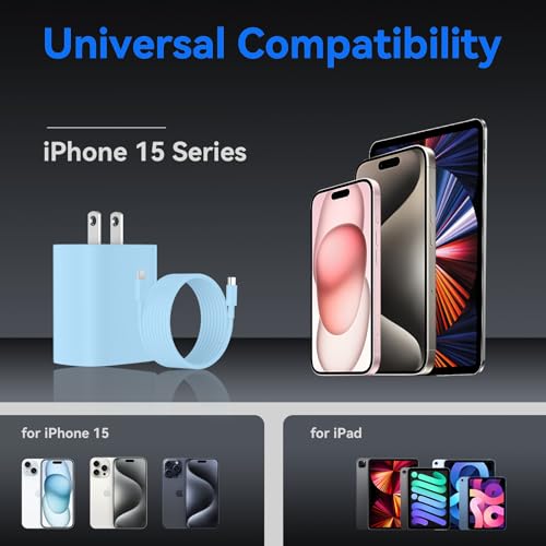 Ultimate i Phone 16 Pro Max Fast Charger with 8 FT USB-C Cable – High-Speed Wall Adapter in Stylish Purple – Compatible with i Phone 15 Series and i Pad Pro – Perfect for Quick Charging on the Go – Enhance Your Charging Experience with Extended Reach and Reliability