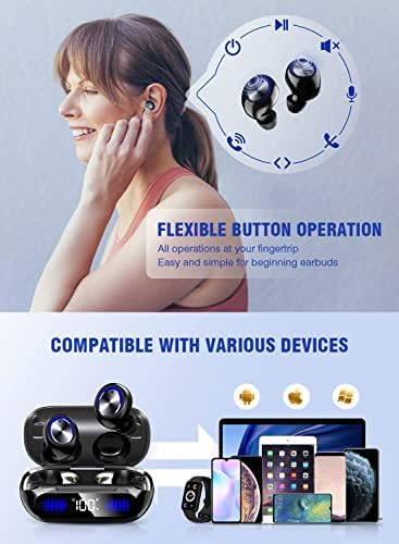 Ultimate Wireless Earbuds with 200 Hours of Bluetooth Playback, IPX7 Waterproof Design, Advanced Noise-Canceling Technology, and LED Power Display – In-Ear Headphones with Built-in Mic for Seamless Connectivity Across Smartphones, Smart TVs, and Laptops – Unmatched Sound Quality for Gamers, Music Lovers, and Professionals