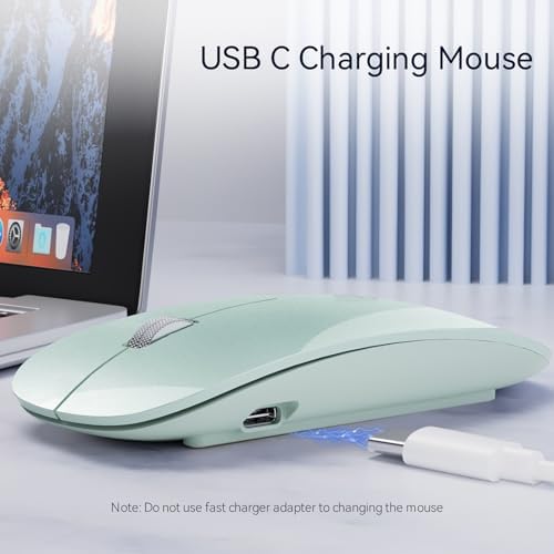 Elevate Your Computing with the Uiosmuph G11 Wireless Mouse – Stylish Purple Slim Design, USB C Rechargeable & Silent Click Technology for Effortless Precision and Comfort on Laptop, Mac, and PC