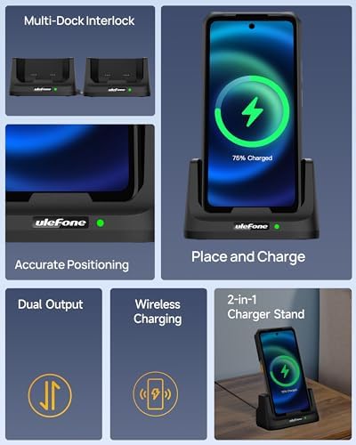 Ulefone Armor 26 Ultra Wireless Charging Dock – 33 W Fast Charge Station for Optimal Device Compatibility, Sleek Design with Non-Slip Surface, Ideal Desk Holder for Effortless Charging