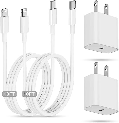 Lightning-Fast 20 W Apple Charger with MFi Certification – 6 ft USB-C to Lightning Cable Included for i Phone 14 Pro Max/14/13 Pro/12 Mini/12/11 & i Pad Air – Compact Power Block for Ultimate Portability and Rapid Charging Efficiency