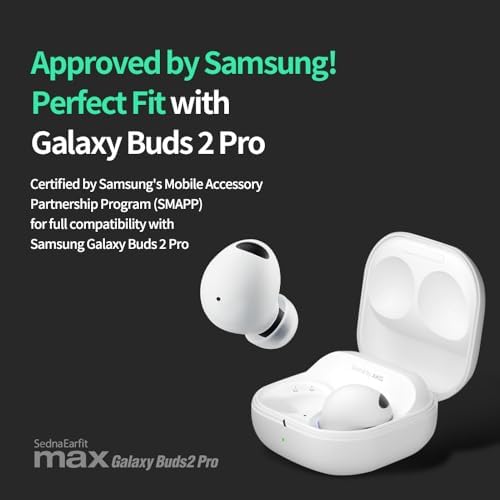 Upgrade Your Audio Game with AZLA Sedna Earfit MAX Eartips for Galaxy Buds 2 Pro – Phantom Black (M) | Medical-Grade Silicone Noise-Canceling Ear Tips for Superior Sound Isolation & Comfort | Samsung-Certified for Optimal Performance & Secure Fit | Elevate Your Listening Experience with Enhanced Compatibility and Crystal-Clear Audio Quality | Perfect for Workouts, Commutes, and Relaxation