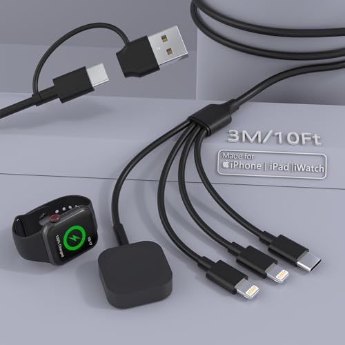 Ultimate 4-in-2 i Watch and i Phone Charging Cable – 6 FT Multi-Device Charger for Apple Watch, i Phone & Air Pods – Fast Charging, Durable & Travel-Friendly Solution for Effortless Power Management