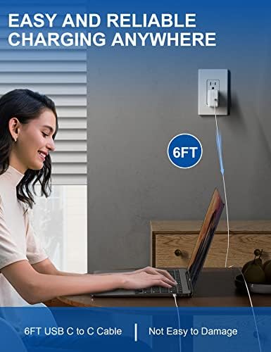 High-Speed 65 W USB-C Ga N Charger Cube with Foldable Plug – PD Power Delivery Fast Charging Block for i Phone, i Pad, Mac Book Pro, Galaxy, Pixel & More – Compact, Lightweight & Durable Travel-Friendly Design with Included USB-C Cable