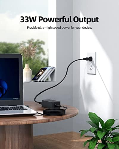 Asus Chromebook C202 Charger – 33 W AC Adapter with UL Certification for Optimal Safety & Compatibility – Perfectly Fits C202 S, C202 SA, C202 SA-YS02, C202 SA-YS01 (Not for 40 W C202 SA-YS04) – Reliable Power Supply with Fast Charging and 30-Day Hassle-Free Returns