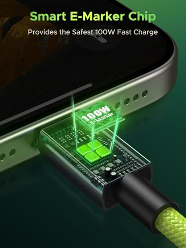 UGREEN 10 FT USB C to USB C Cable – 100 W Ultra-Fast Charging Solution for i Phone 16, Mac Book Pro, Galaxy S24 & More – Durable Nylon Braided Design with 480 Mbps Data Transfer – Essential Tech Accessory for Home, Office & Travel