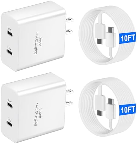 25 W Ultra-Fast USB-C Charger Block with 6.6 FT Type-C Cable for Samsung Galaxy S25/S24/S23/S22/S21/S20 & Note Series – High-Speed Charging Solution for Android Devices with Safety Features and Compact Design