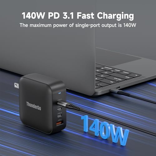 Ultra-Fast 100 W Ga N II Compact Wall Charger – 4-Port Charging Hub with 3 USB-C PD3.0 and 1 USB-A QC4.0 for Mac Book Pro 16” M3, i Phone 15 Pro, Samsung S24 Ultra | UL Certified Power Adapter for Safe, Efficient Multi-Device Charging on the Go