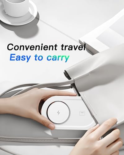 Effortless Power: Enhanced 3-in-1 Magnetic Charging Station for Apple Devices – Fast Wireless Charger for i Phone 16/15/14/13/12, Air Pods Pro & Apple Watch Series in Elegant White – Ultimate Compatibility & Streamlined Charging Experience