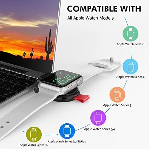i.VALUX Dual Pack Portable Apple Watch Charger – Fast Wireless Magnetic Charging for All Series 1-10, SE, Nike & Ultra Models – Compact Travel-Friendly Design for Effortless Power on the Go
