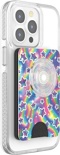 Revolutionary Mag Safe-Compatible Pop Sockets Phone Wallet with Expanding Grip – Rainbow Glass Design for Effortless Wireless Charging & Card Storage, Perfect for Busy Lifestyles