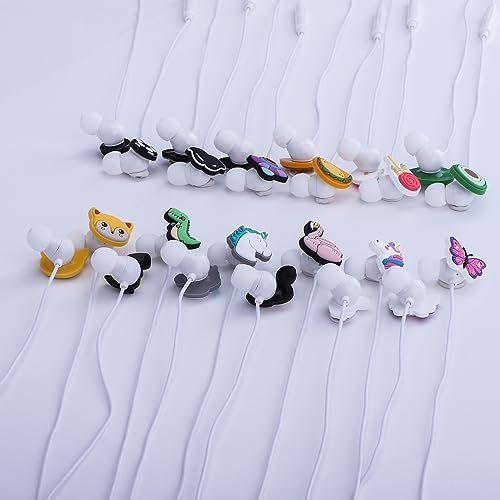 Qear Fun Cartoon Silicone Earbuds for Kids – 12 Playful Designs for School and Play, Lightweight Wired Headphones with Microphone, Durable & Comfortable In-Ear Earbuds Compatible with 3.5 mm Devices – Perfect Gift for Boys and Girls