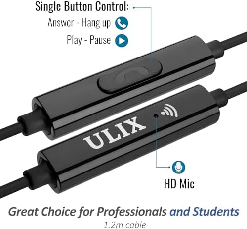 Uli X Rider Premium Wired Earbuds with Microphone – Superior Noise-Isolating In-Ear Headphones for i Phone & Samsung – Tailored Comfort for Small Ears – Ideal for Students, Professionals, & Kids – Tangle-Free Audio Cable for Seamless Use – Enhanced Sound Quality with 5-Year Warranty – Lightweight & Durable Design for All-Day Listening – Perfect for Music Lovers & Active Lifestyles