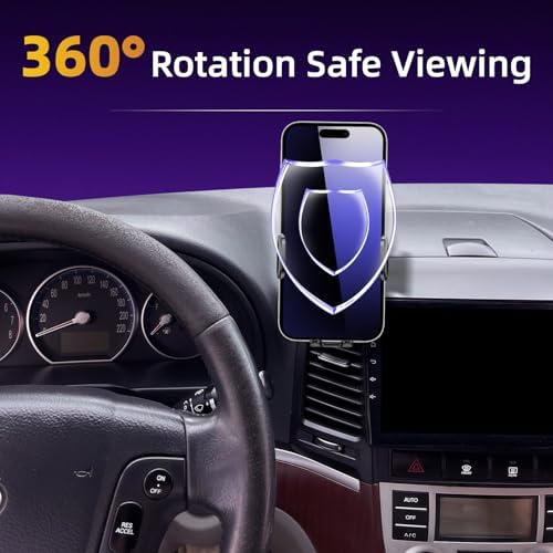 Innovative Adjustable Car Phone Holder for Hyundai Santa Fe (2019-2023) – Secure 360-Degree Cradle for 4-7 Inch Smartphones, Hassle-Free Installation, Essential Safety Tool for Navigation and Communication