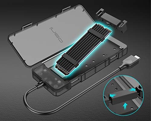 Upgrade Your Data Management with ineo Tool-Free M.2 NVMe SSD Enclosure – USB 3.2 Gen 2 Type C for High-Speed Transfers, Enhanced Compatibility, and Effortless Portability – Ideal for Data Backup & File Transfers