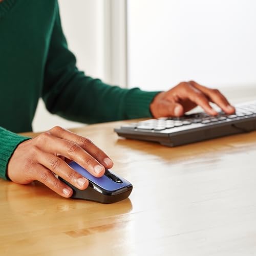 Wireless Silver Optical Mouse by Amazon Basics – 2.4 GHz Connection with USB Nano Receiver for Effortless Navigation and Ergonomic Comfort in Home & Office Use