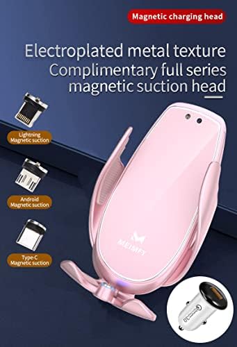 Innovative Wireless Car Charger Mount with Auto-Clamping Technology – 15 W Qi Fast Charging for All Smartphones, Magnetic DC Compatibility, and Sleek Design for Effortless Convenience in Your Vehicle