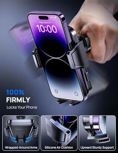 Versatile 3-in-1 Car Phone Holder: Ultra-Stable Suction Mount for Windshield, Dashboard, and Desk – Hands-Free Smartphone Stand Compatible with i Phone & Samsung – Optimal Viewing & Safe Navigation Accessory for Drivers