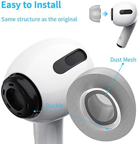 Lanwow Premium Memory Foam Ear Tips for Air Pods Pro – Ultimate Comfort & Noise Isolation, Anti-Slip Design, Fits Charging Case, 3 Sizes (S/M/L, Elegant Grey) – Enhance Your Audio Experience with Pain-Free Listening